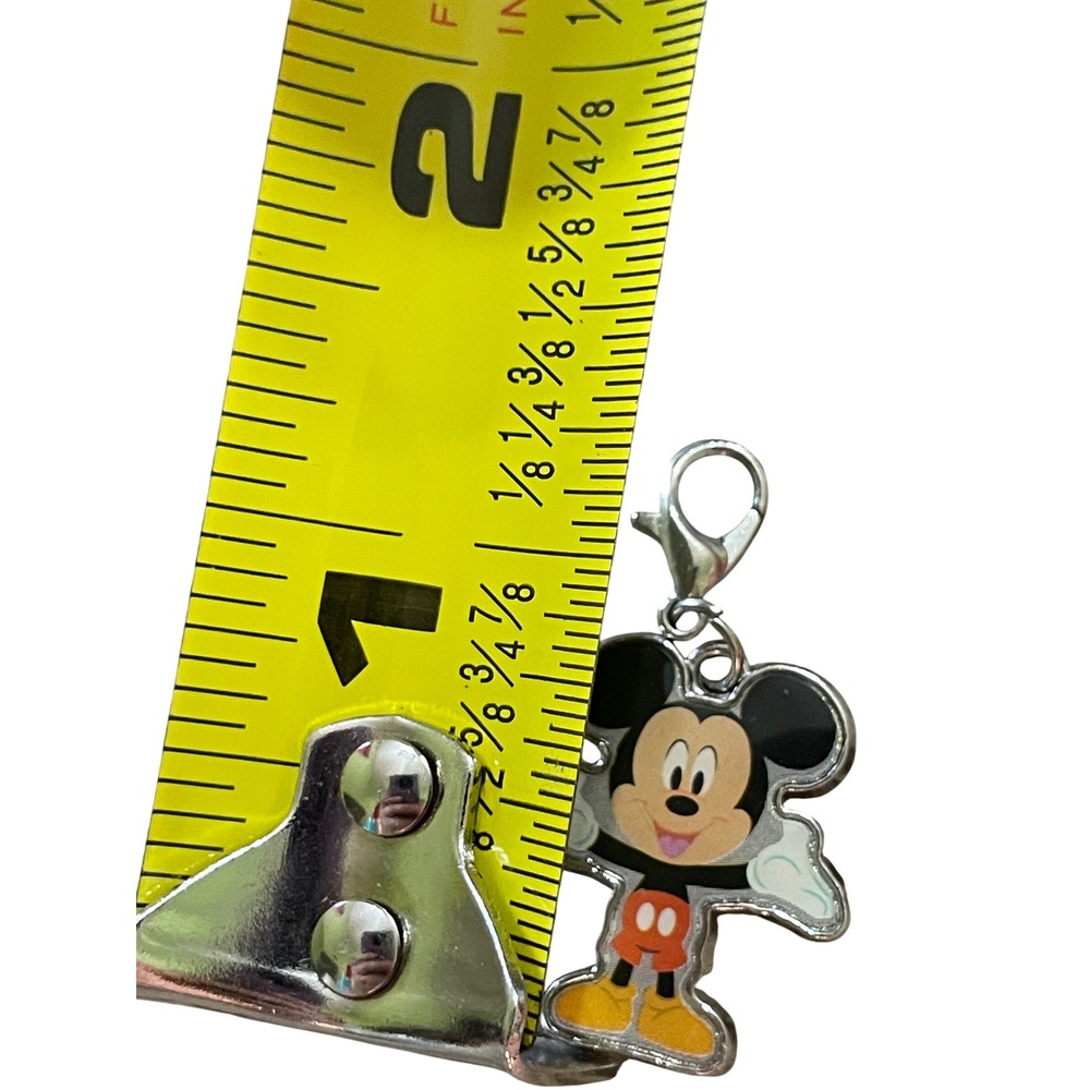 Disney Mickey‎ Mouse Charm Clip On Pendant Silver Tone Cartoon Character - Picture 2 of 3